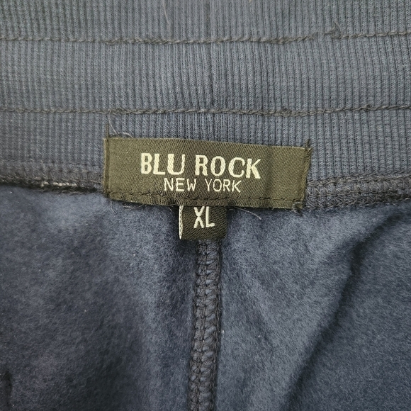 Blu Rock New York Soft Fleece Jogger Sweatpants Zipper Pockets. Heathered Navy. - Picture 9 of 9